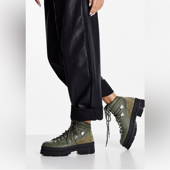 Selected Femme boots in khaki - Picture 1 of 7